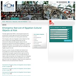 Emergency Red List of Egyptian Cultural Objects at Risk- Red List