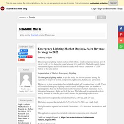 Emergency Lighting Market Outlook, Sales Revenue, Strategy to 2022