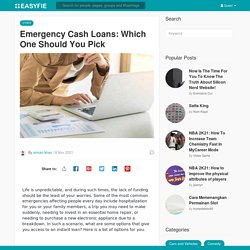 Emergency Cash Loans: Which One Should You Pick