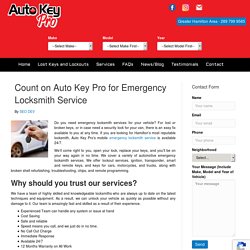 Count on Auto Key Pro for Emergency Locksmith Service