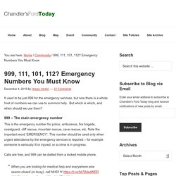 999, 111, 101, 112? Emergency Numbers You Must Know