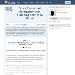 Quick Tips about Emergency best plumbing service in Dubai