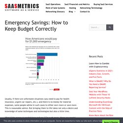 Emergency Savings: How to Keep Budget Correctly