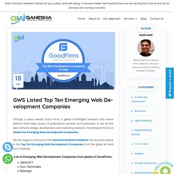 GWS Listed Top Ten Emerging Web Development Companies