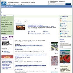 CDC EID 19/07/06 Potential Arbovirus Emergence and Implications for the United Kingdom