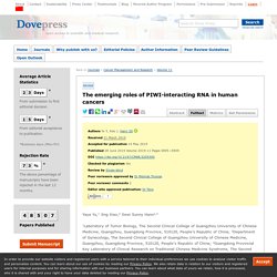 The emerging roles of PIWI-interacting RNA in human cancers