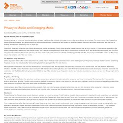 Privacy in Mobile and Emerging Media