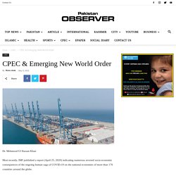 CPEC & Emerging New World Order - Pakistan Observer
