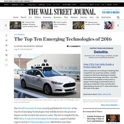 The Top Ten Emerging Technologies of 2016 - CIO Journal.