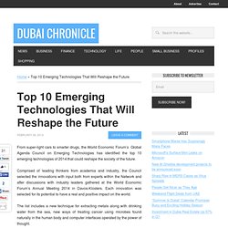 Top 10 Emerging Technologies That Will Reshape the Future