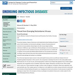 Threat from Emerging Vectorborne Viruses - Volume 22, Number 5—May 2016