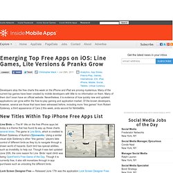 Emerging Top Free Apps on iOS: Line Games, Lite Versions & Pranks Grow