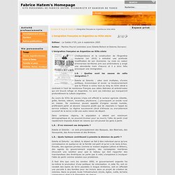 Lémigration française en Argentine au XIXe siècle - Fabrice Hatem's Homepage
