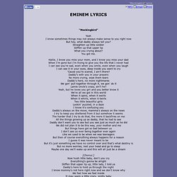 EMINEM LYRICS - Mockingbird