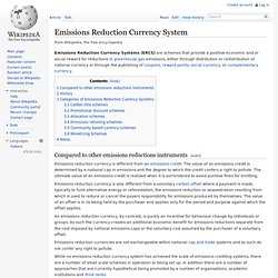 Emissions Reduction Currency System