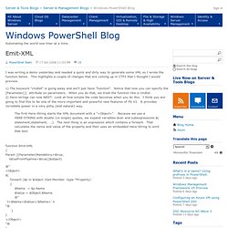 Emit-XML - Windows PowerShell Blog