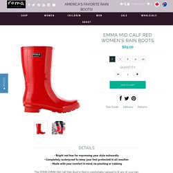 EMMA Mid Calf Red Women's Rain Boots