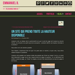 Un site qui prend toute la hauteur disponible