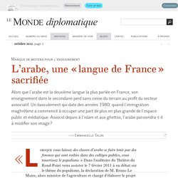 L’arabe, une « langue de France » sacrifiée, par Emmanuelle Talon