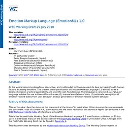 Emotion Markup Language (EmotionML) 1.0