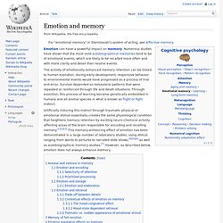 Emotion and memory