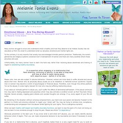 Emotional Abuse - Are You Being Abused? : Melanie Tonia Evans