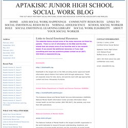 Links to Social Emotional Resources : Aptakisic Junior High School Social Work Blog