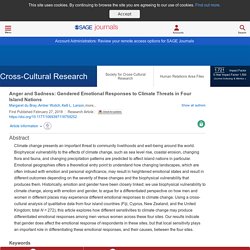 Anger and Sadness: Gendered Emotional Responses to Climate Threats in Four Island Nations - Margaret du Bray, Amber Wutich, Kelli L. Larson, Dave D. White, Alexandra Brewis, 2019