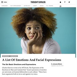A List Of Emotions And Facial Expressions