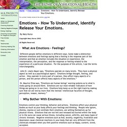 Emotions – How To Understand, Identify and Release Your Emotions
