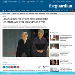 Japan's emperor strikes more apologetic tone than Abe over second world war