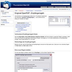 Enigmail OpenPGP - Empfängerregeln