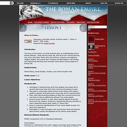 The Roman Empire: in the First Century. For Educators. Lesson 1