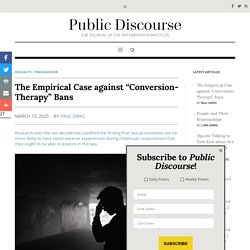 The Empirical Case against “Conversion-Therapy” Bans - Public Discourse
