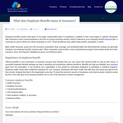 What does Employee Benefits mean in Insurance