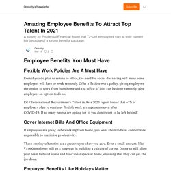 Amazing Employee Benefits To Attract Top Talent In 2021 - Onsurity’s Newsletter