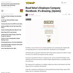 Read Valve's Employee Company Handbook. It's Amazing. [Update]