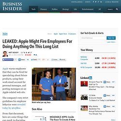 LEAKED: Apple Might Fire Employees For Doing Anything On This Long List