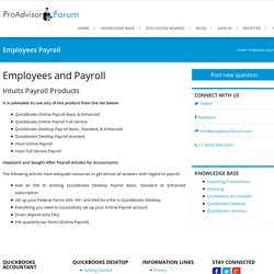 Employees Payroll - ProAdvisorForum