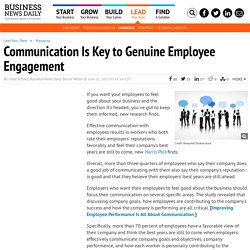 Want Employees to Think Highly of Your Company? Talk to Them