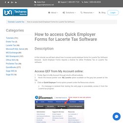 How To Access Quick Employer Forms For Lacerte Tax Software