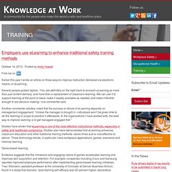 Employers use eLearning to enhance traditional safety training methods