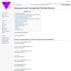 Employers with Transgender Friendly Policies - MTROLwiki