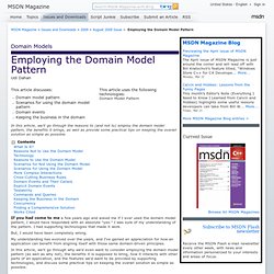 Employing the Domain Model Pattern
