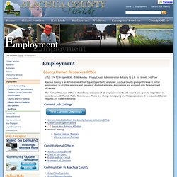 Employment Alachua County Florida -