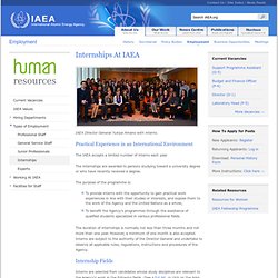 Employment at IAEA - Internships