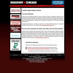 Employment - Broadway in Chicago