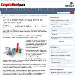 UK IT employment grows twice as fast as average