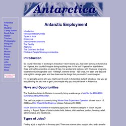Employment in Antarctica
