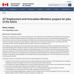 G7 Employment and Innovation Ministers prepare for jobs of the future 